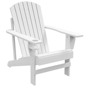 Outsunny Modern Adirondack Chair with Cupholder for Patio, Garden & Lawn, White