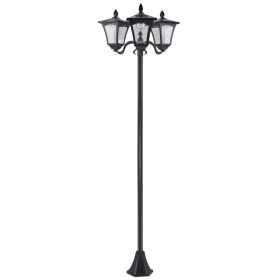 Outsunny Solar Lamp Post Lights 72 Outdoor Triple-Head Street Vintage for Backyard Garden Pathway Driveway
