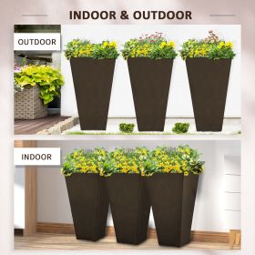 28ft Tall Plastic Planters, Set of 3, Flower Pot, anti-crack, fade-resistant, square shape with a matte surface, Outdoor & Indoor, for lawns, pat