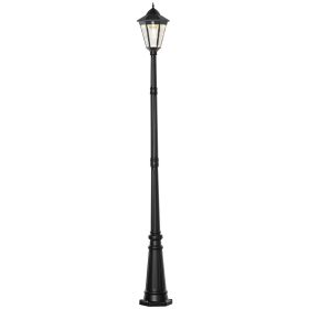Outsunny 8' Solar Lamp Post Light, Waterproof Aluminum, Motion Activated Sensor PIR, Automatic Outdoor Vintage Street Lamp for Garden, Lawn, Path
