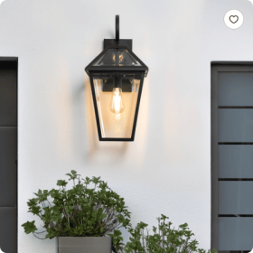 211 Pack Outdoor Wall Lantern Light   Modern Black Metal & Clear Glass Sconce For Porch, Patio, And Garden Lighting Bulb Not Included (Option: Black-BlackAluminium)