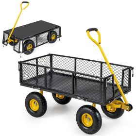 Utility Garden Wagon with 4 Removable Side Panels and 900/1200 LBS Load Capacity (size: 43" x 21" x 36")