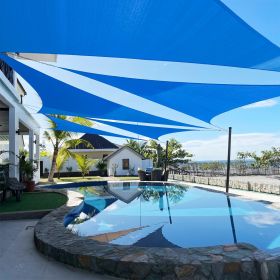 Artpuch Custom Size Sky Blue Sun Shade Sail Triangle Canopy 185 GSM Durable Fabric UV Block Awning for Outdoor Patio Garden Backyard (Customized (Color: Sky Blue, size: 10x12x15.6)