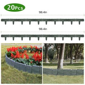 20 PCS Cobbled Stone Effect Plastic Garden Lawn Border Edging (Color: AS  pic)